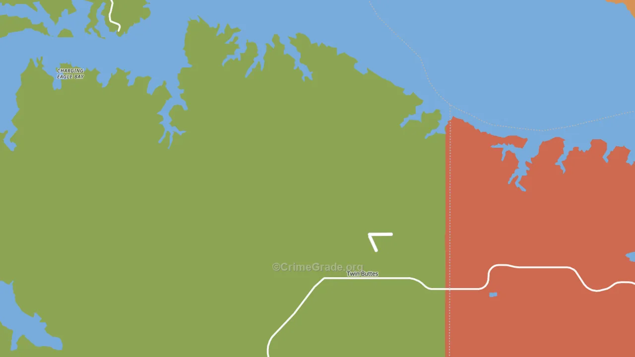 Twin Buttes, ND Map of Robbery Rates