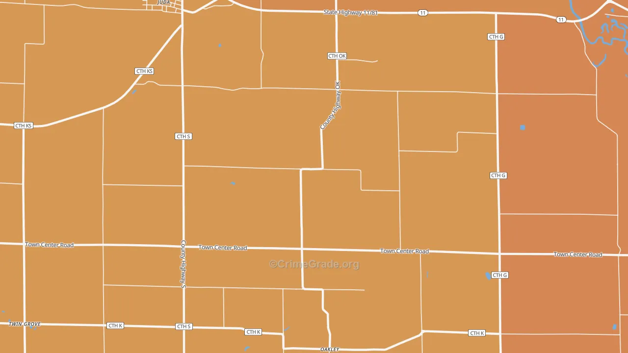 Twin Grove, WI Map of Robbery Rates