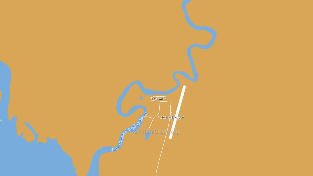 Twin Hills, AK Map of Robbery Rates