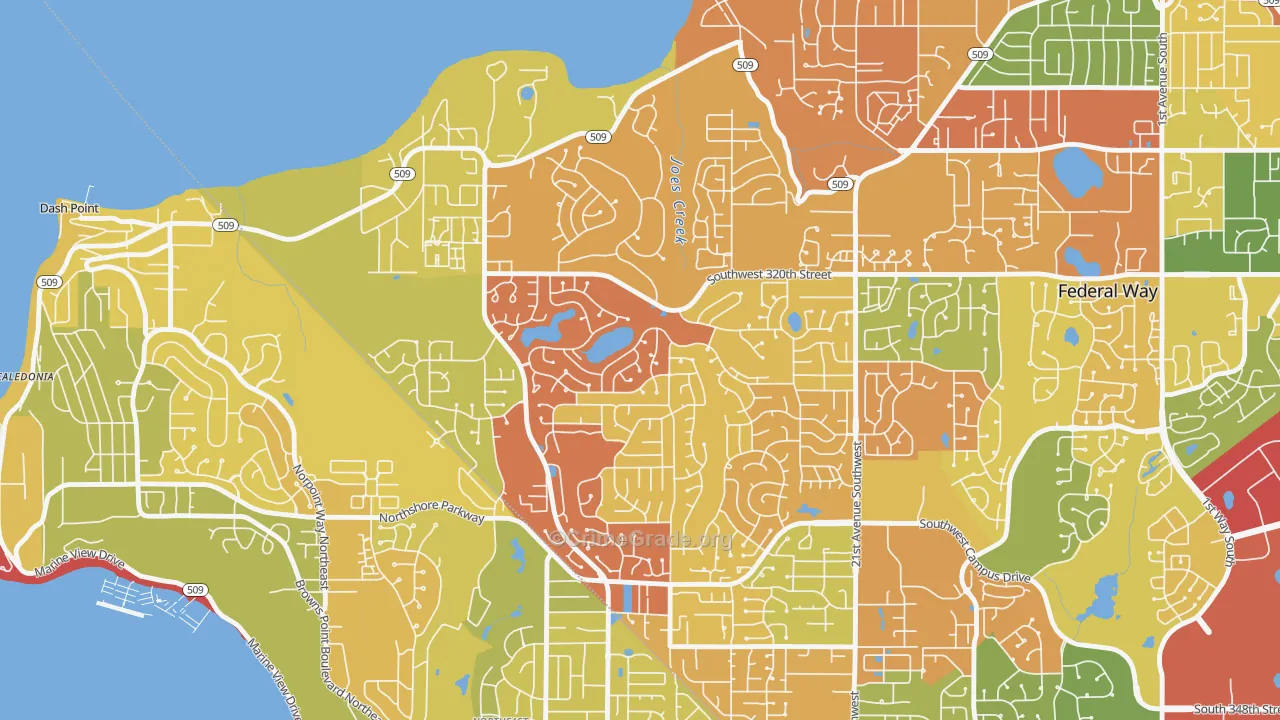 Twin Lakes, Federal Way, WA Map of Robbery Rates