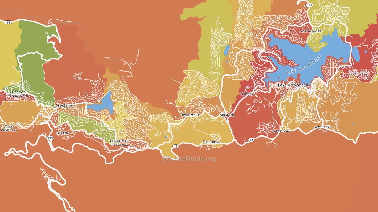 Twin Peaks, CA Map of Robbery Rates