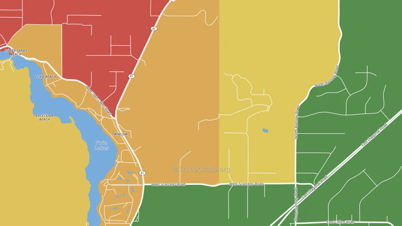 Twinlow, ID Map of Robbery Rates