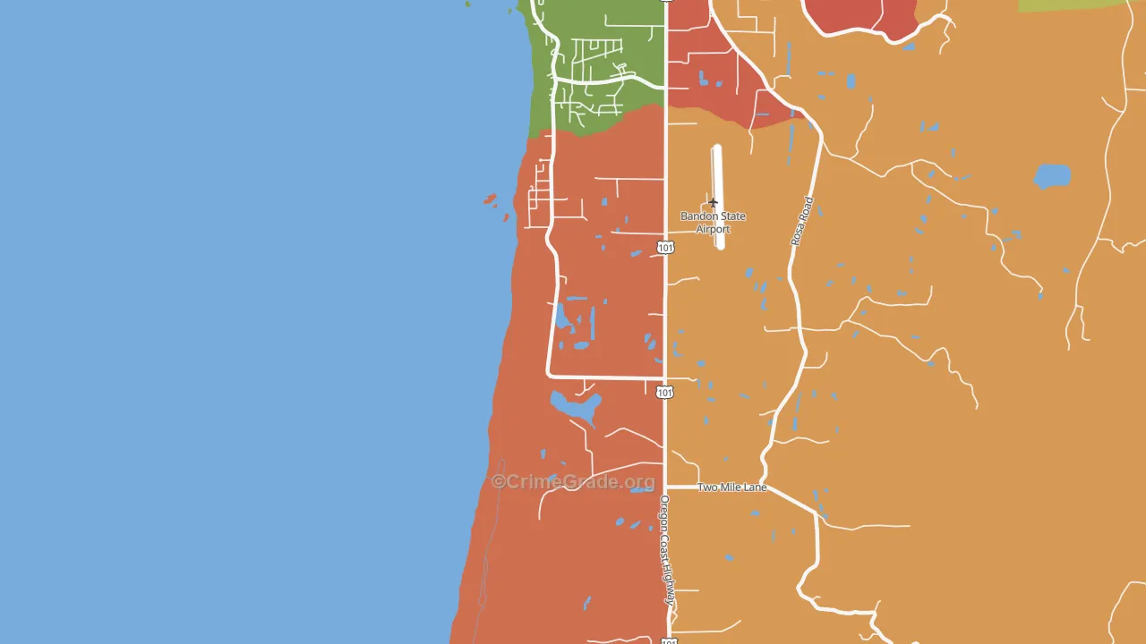 Twomile, OR Map of Robbery Rates