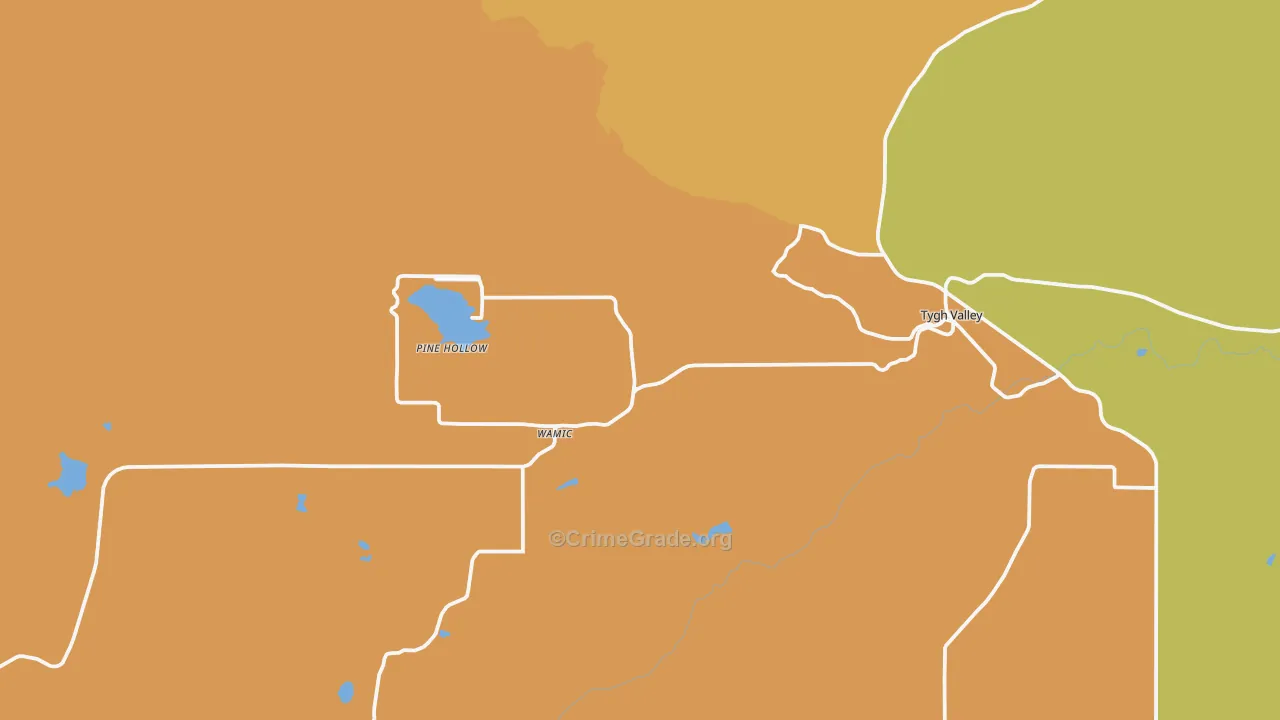 Tygh Valley, OR Map of Robbery Rates