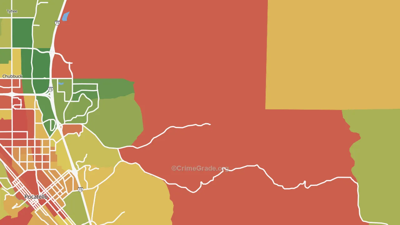 Tyhee, ID Map of Robbery Rates