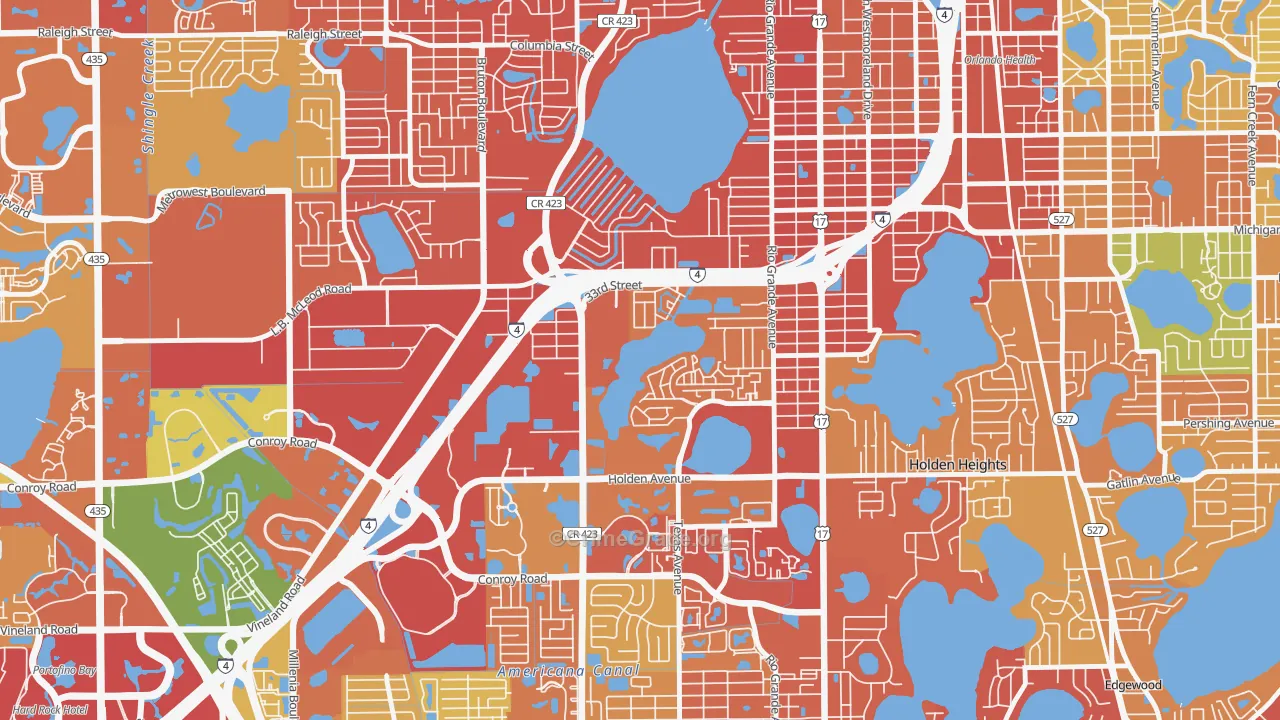 Tymber Skan on the Lake, Orlando, FL Map of Robbery Rates