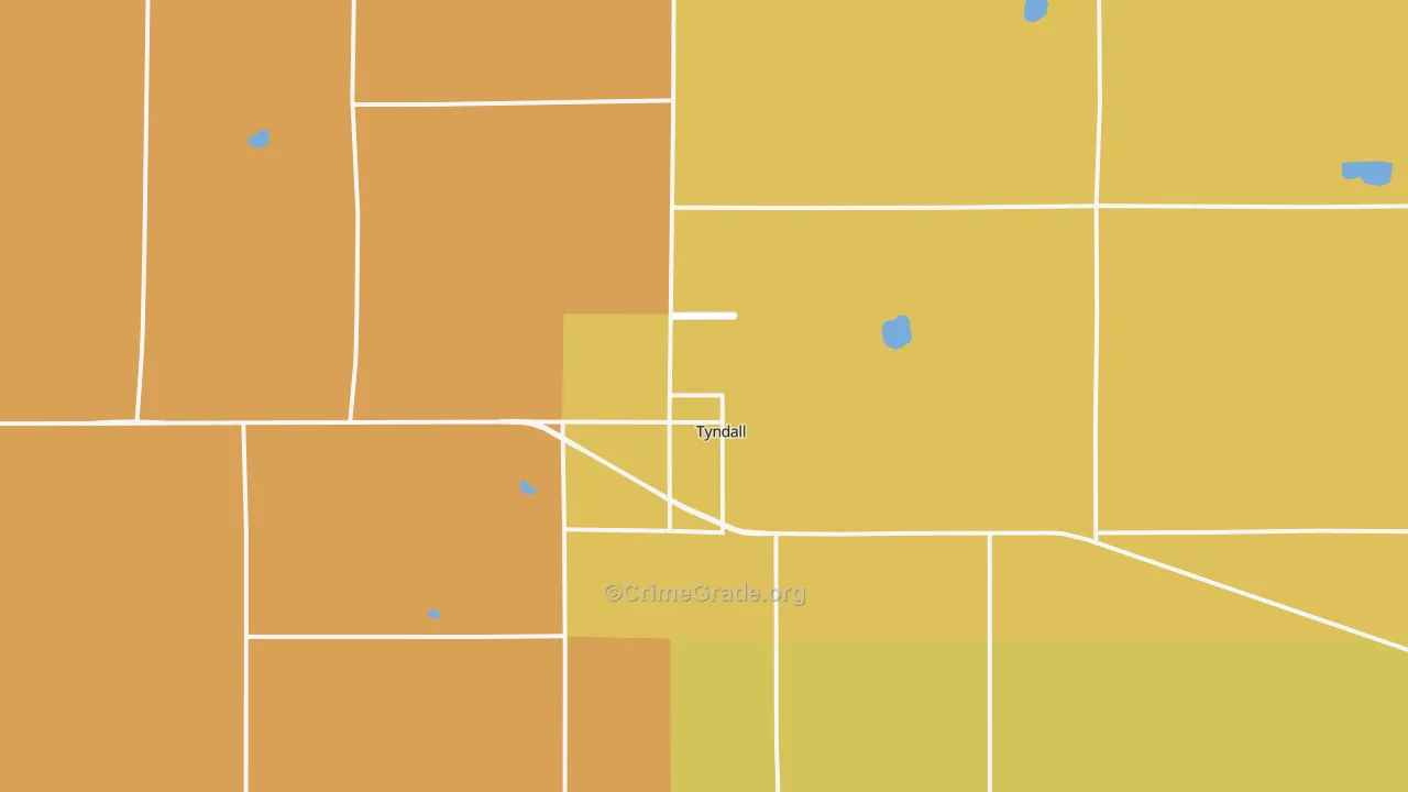 Tyndall, SD Map of Robbery Rates