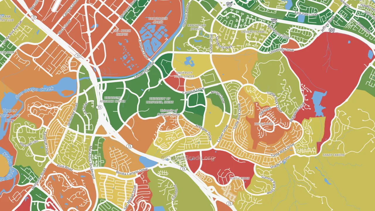 UC Irvine, Irvine, CA Map of Robbery Rates