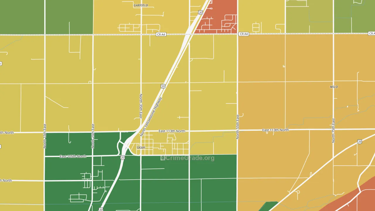 Ucon, ID Map of Robbery Rates