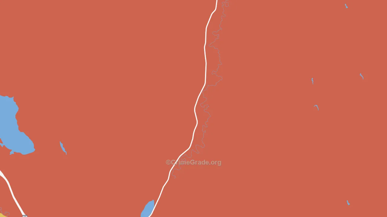 Ucross, WY Map of Robbery Rates