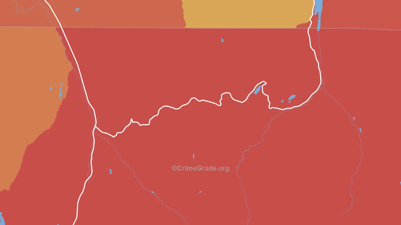 Uinta National Forest, UT Map of Robbery Rates