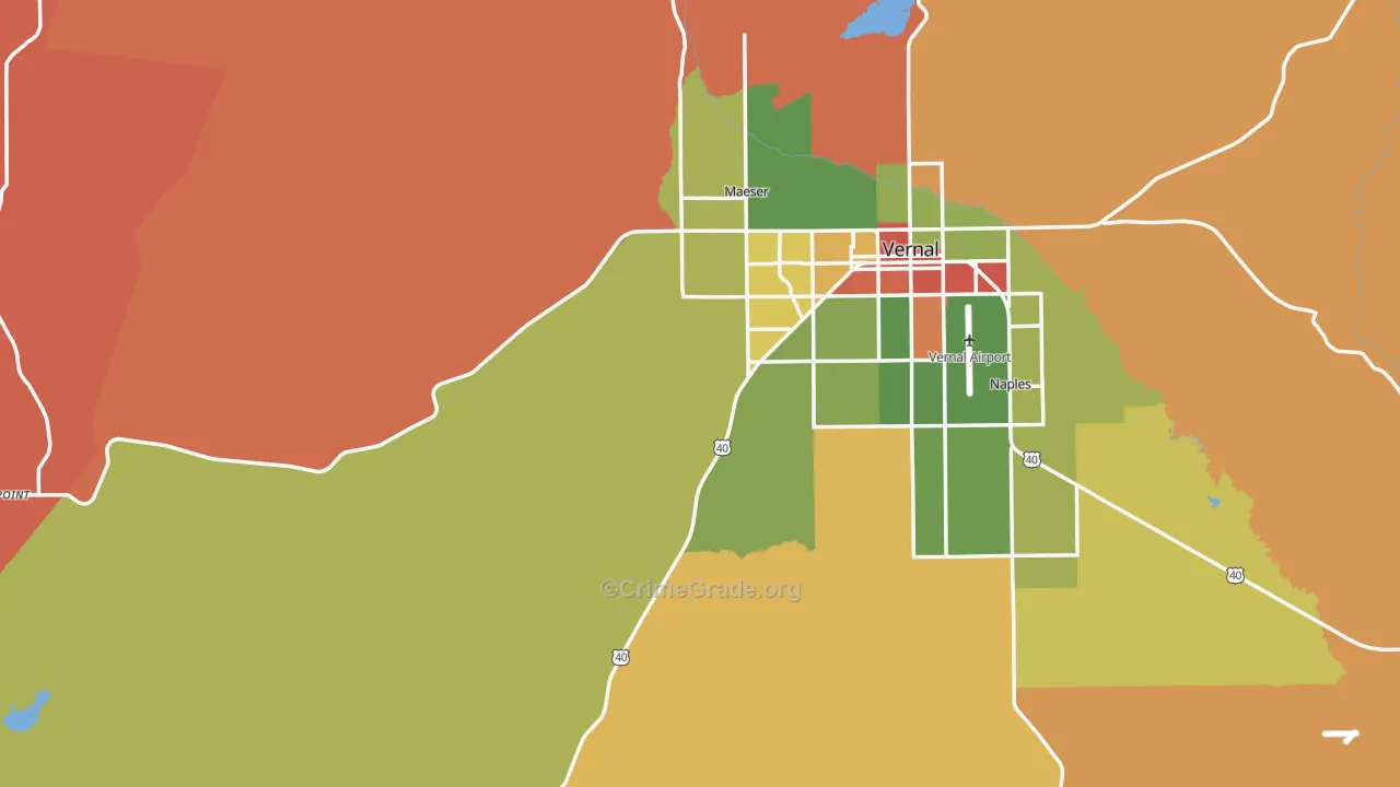 Uintah County, UT Map of Robbery Rates