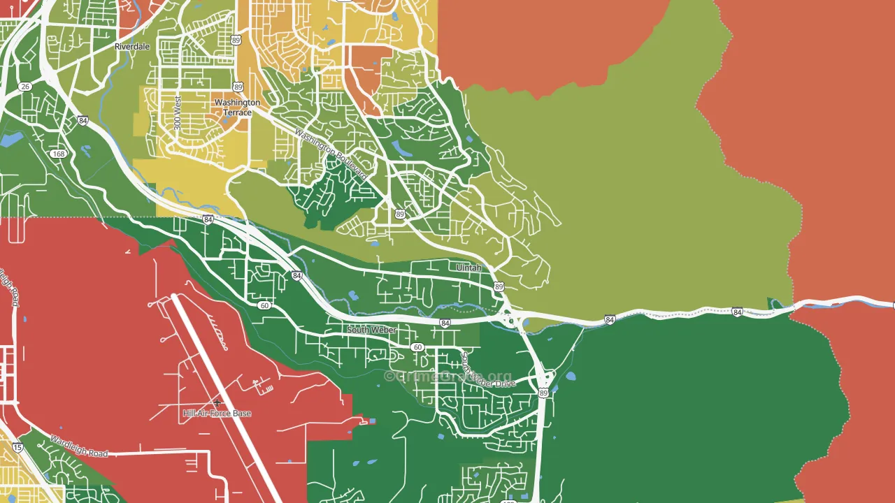 Uintah, UT Map of Robbery Rates