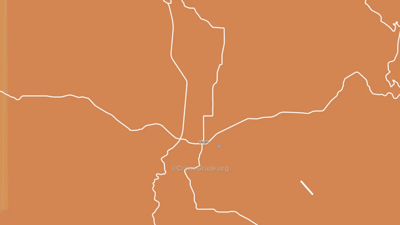 Ukiah, OR Map of Robbery Rates