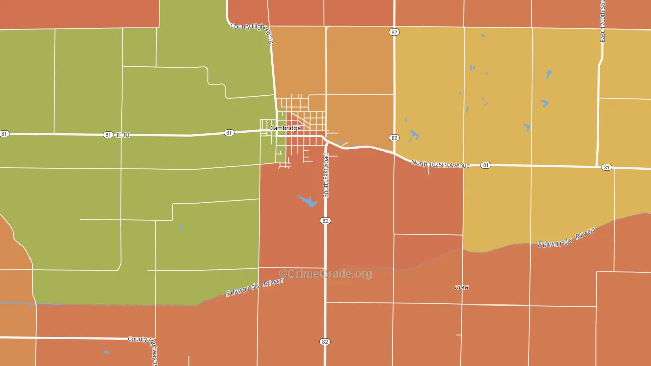 Ulah, IL Map of Robbery Rates