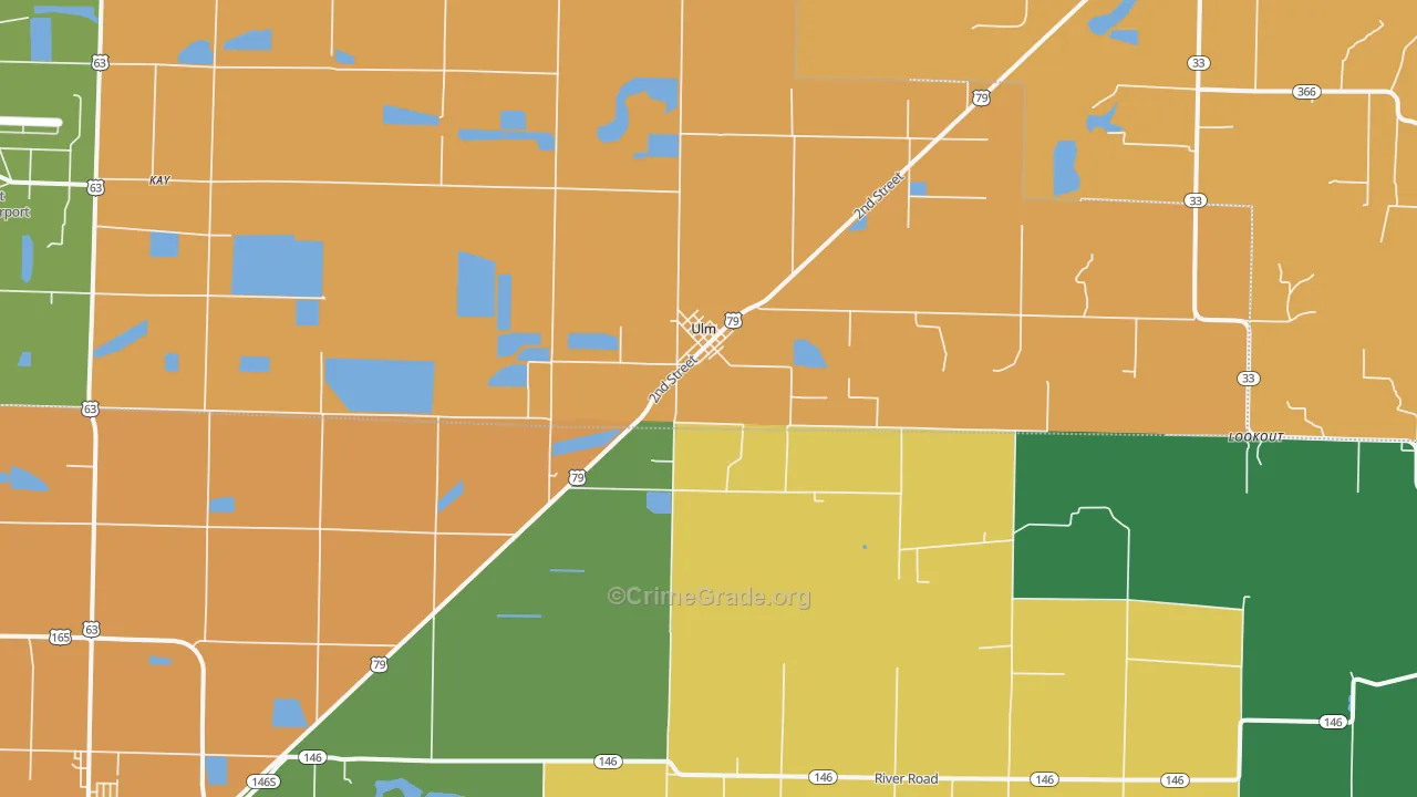 Ulm, AR Map of Robbery Rates