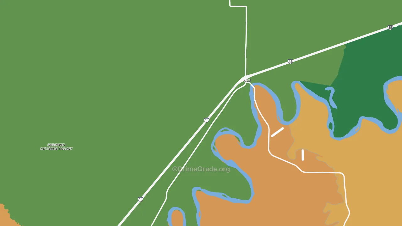 Ulm, MT Map of Robbery Rates