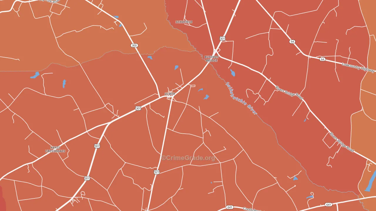 Ulmer, SC Map of Robbery Rates