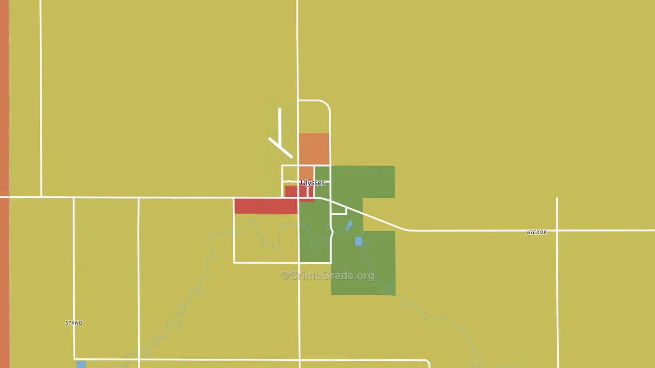 Ulysses, KS Map of Robbery Rates