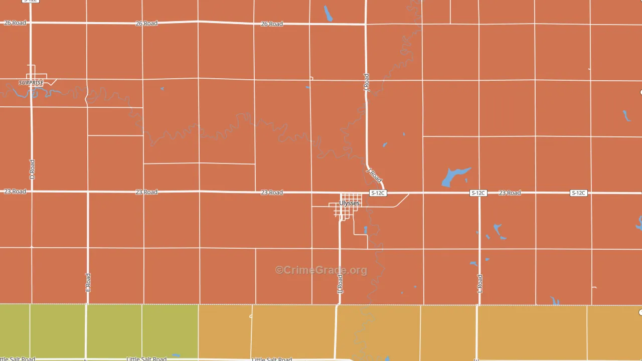 Ulysses, NE Map of Robbery Rates