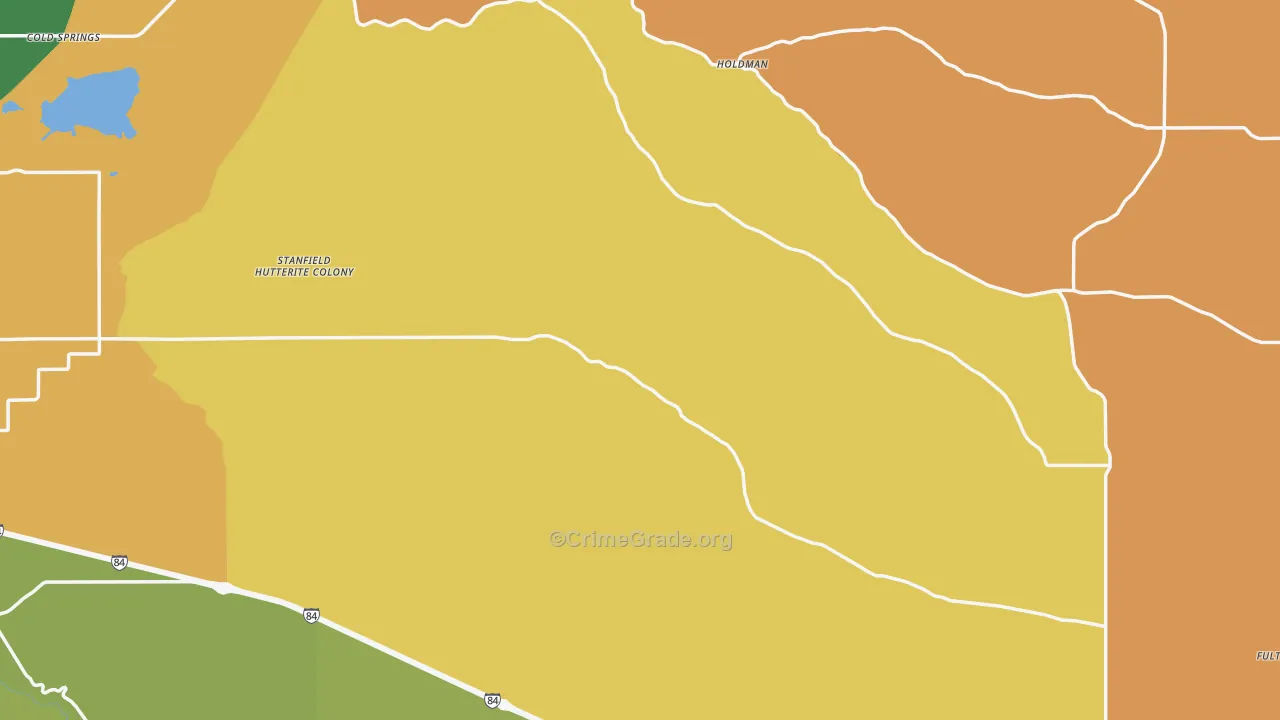 Umatilla County, OR Map of Robbery Rates