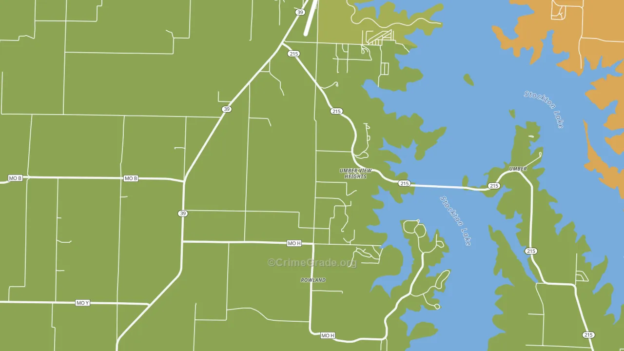 Umber View Heights, MO Map of Robbery Rates