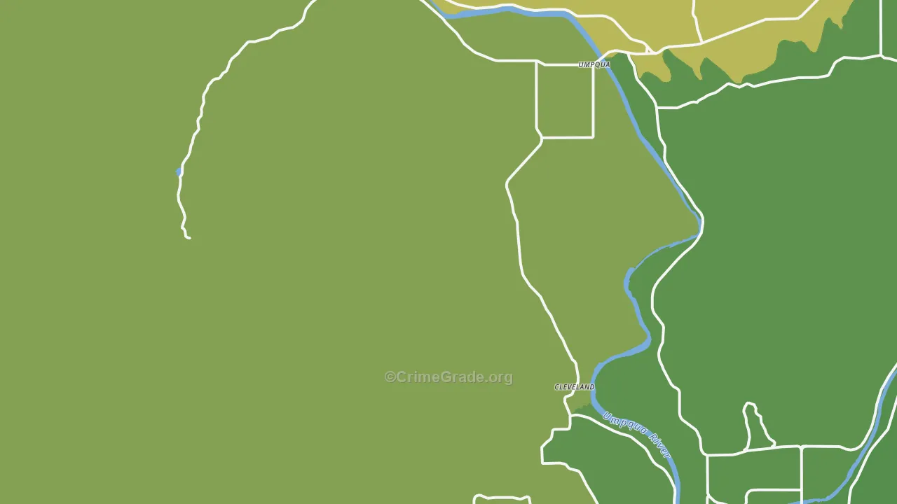 Umpqua, OR Map of Robbery Rates