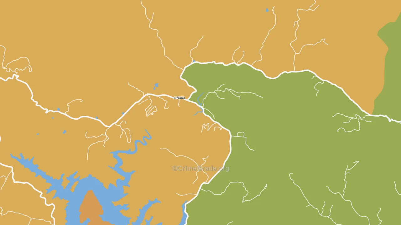 Unaka, NC Map of Robbery Rates