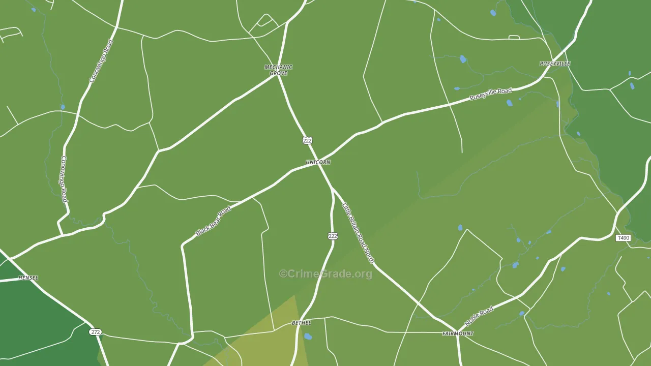 Unicorn, PA Map of Robbery Rates