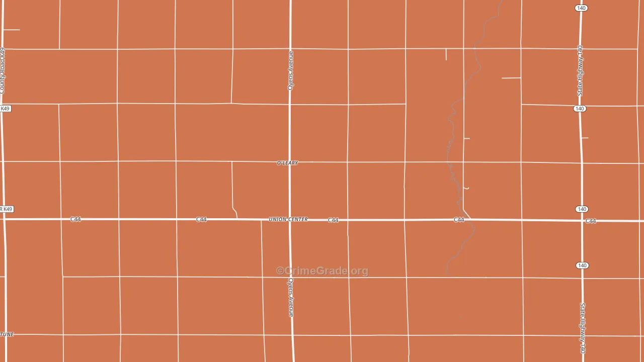 Union Center, IA Map of Robbery Rates