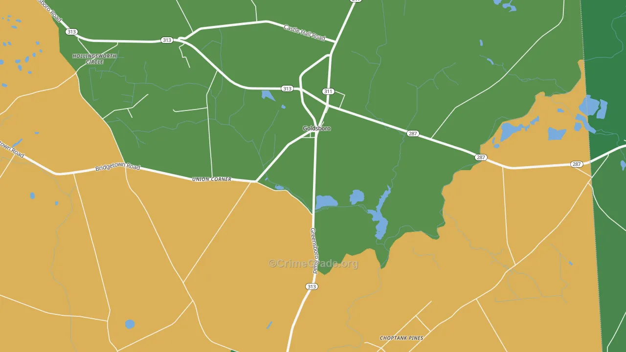 Union Corner, MD Map of Robbery Rates