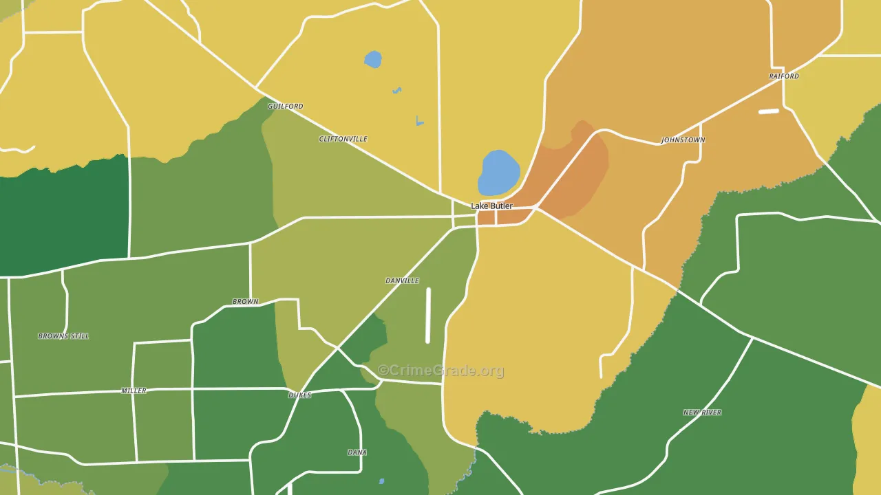 Union County, FL Map of Robbery Rates
