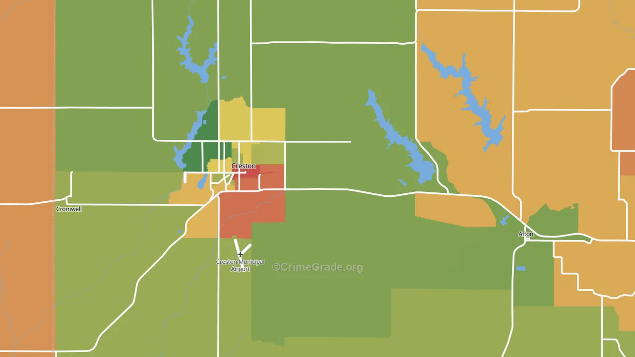 Union County, IA Map of Robbery Rates