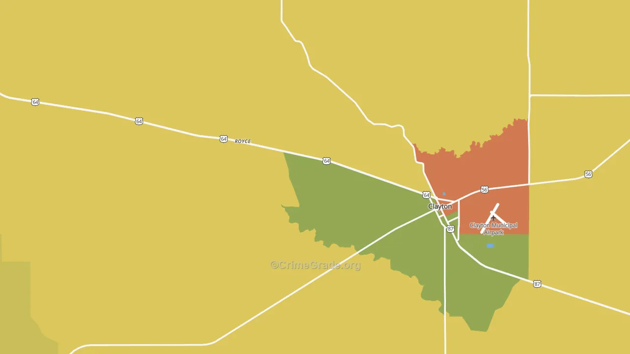 Union County, NM Map of Robbery Rates