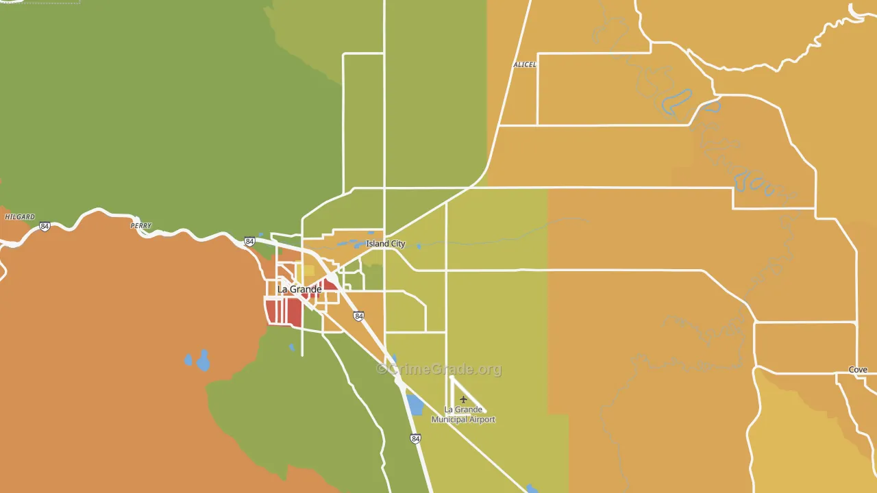 Union County, OR Map of Robbery Rates