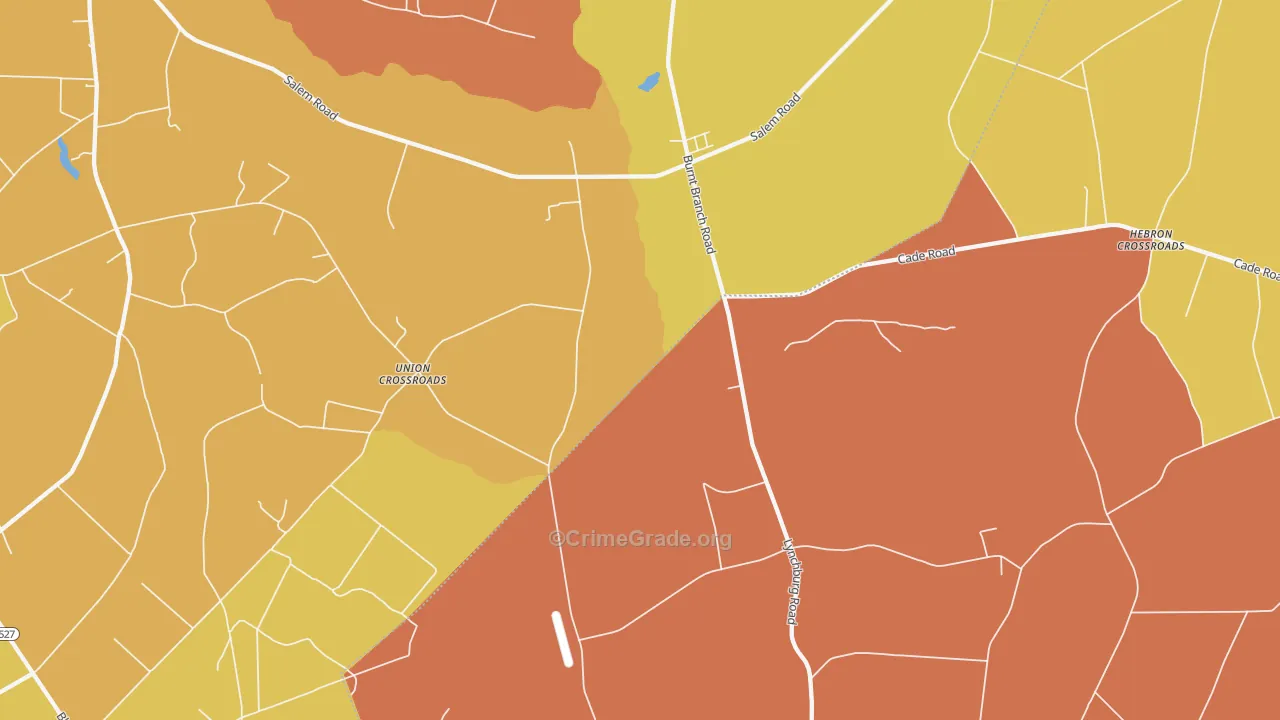 Union Crossroads, SC Map of Robbery Rates