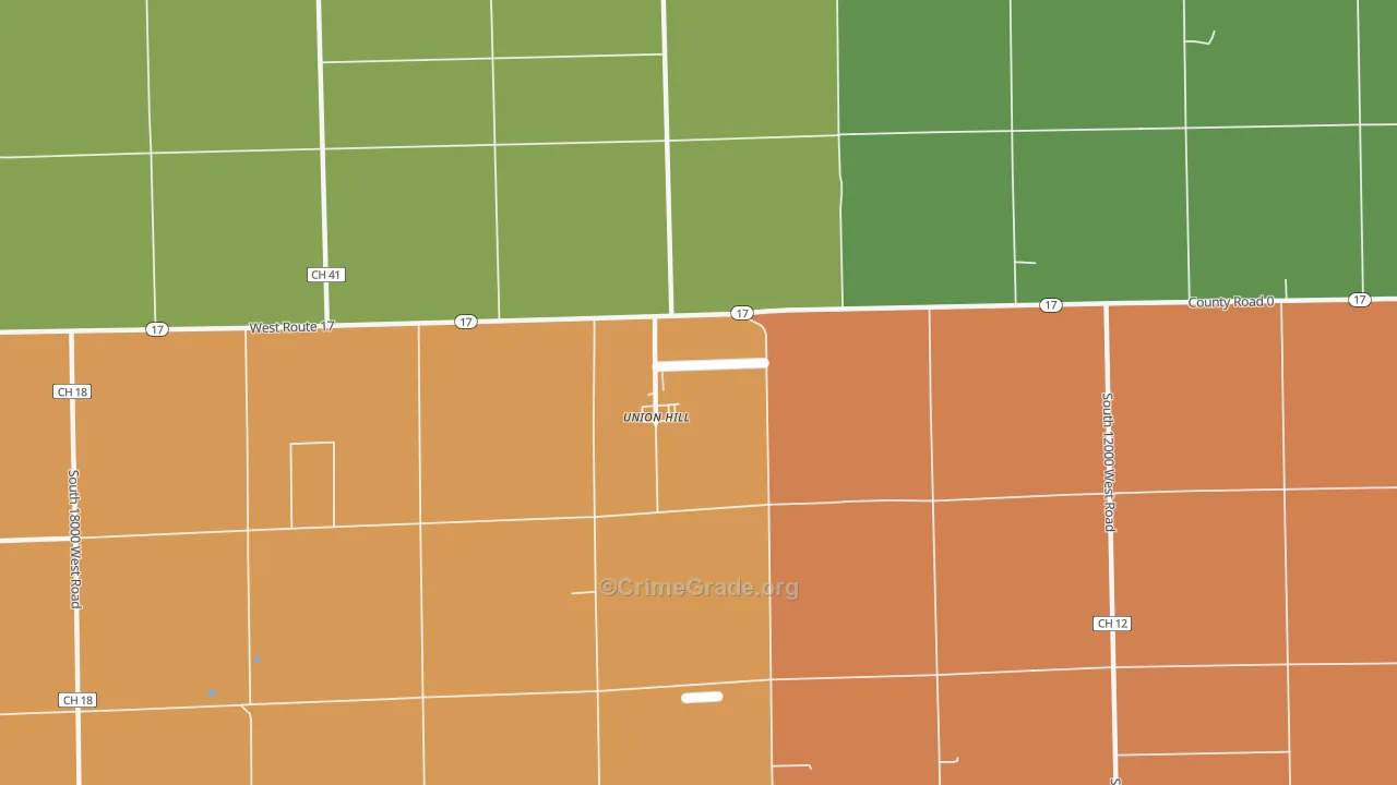 Union Hill, IL Map of Robbery Rates