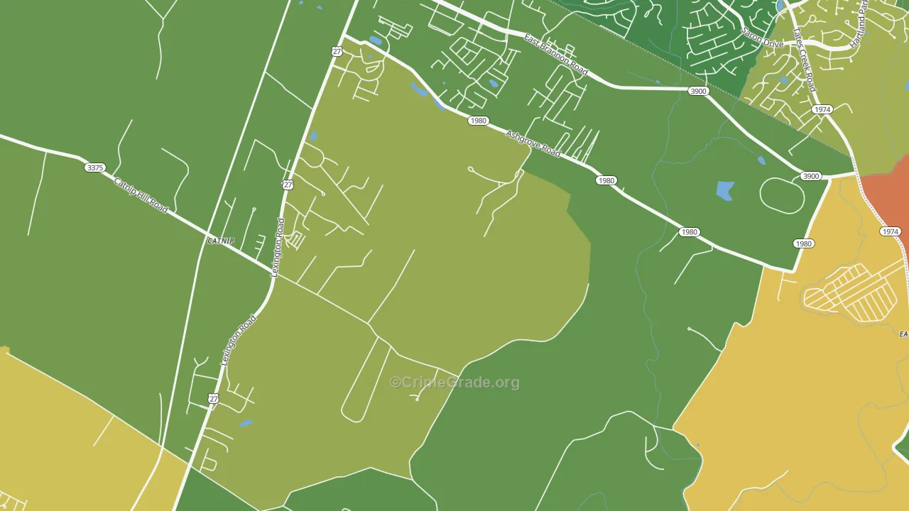 Union Mills, KY Map of Robbery Rates