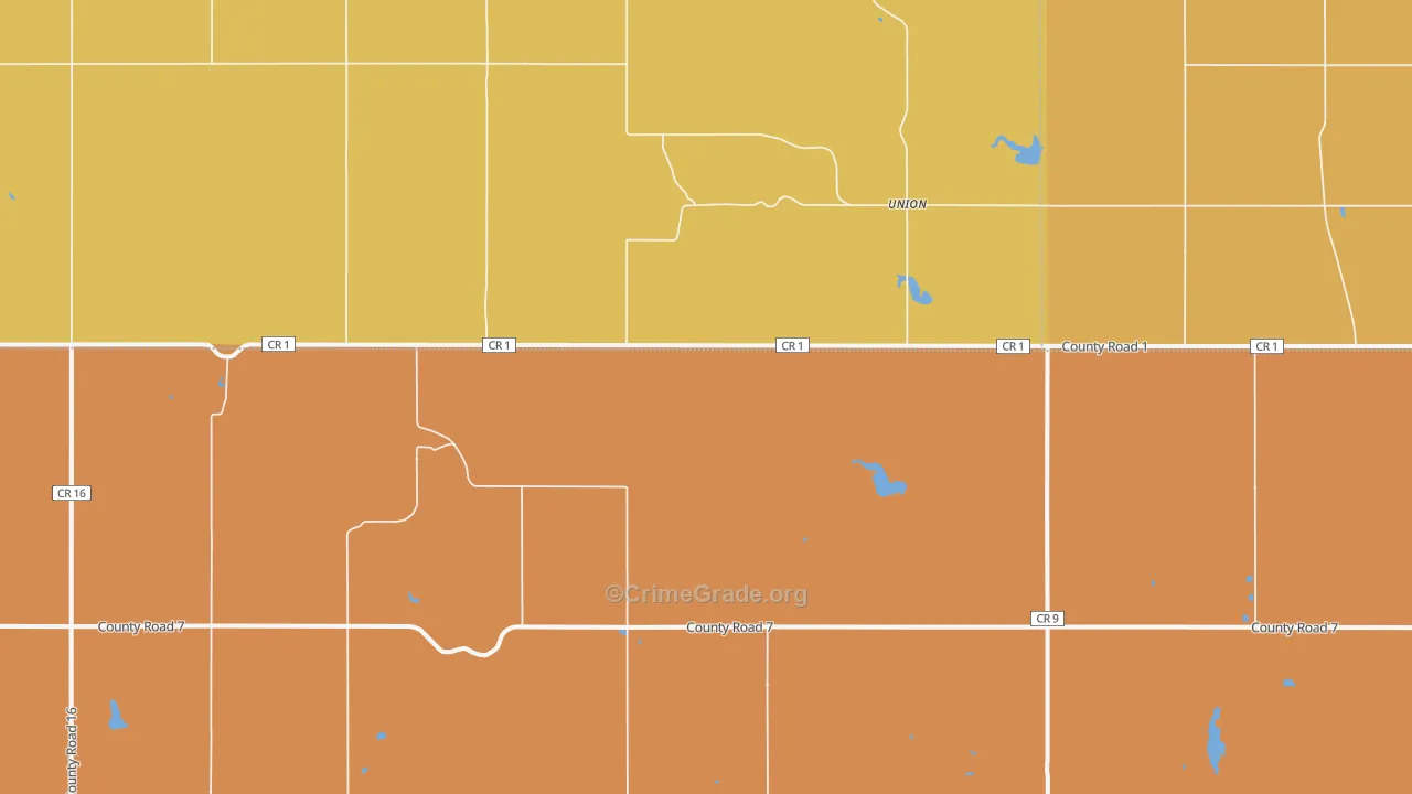 Union, ND Map of Robbery Rates