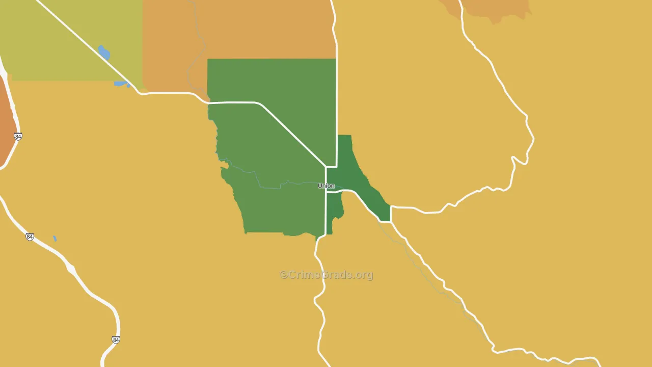 Union, OR Map of Robbery Rates