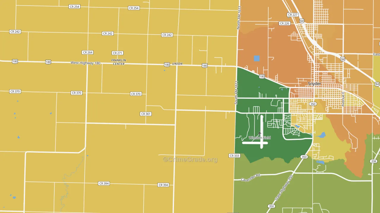 Union, TX Map of Robbery Rates