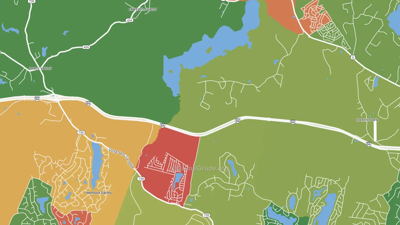 Unity House, PA Map of Robbery Rates