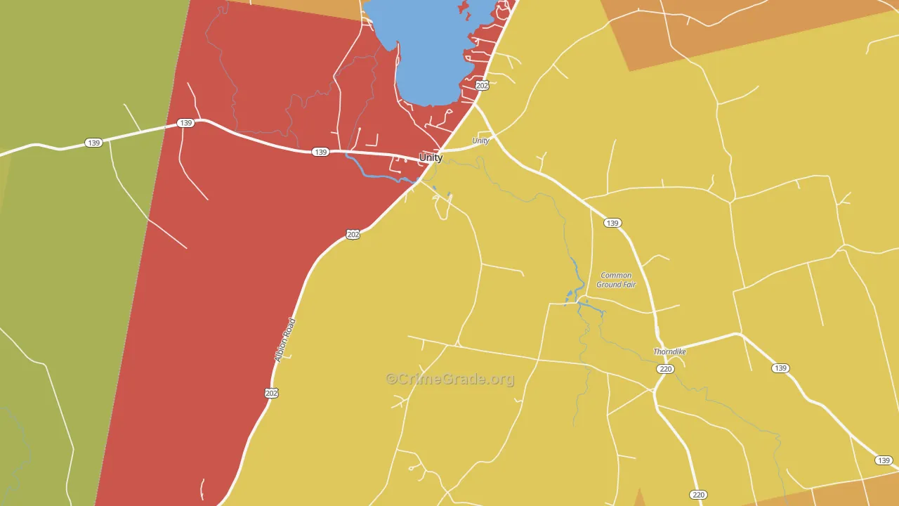 Unity, ME Map of Robbery Rates