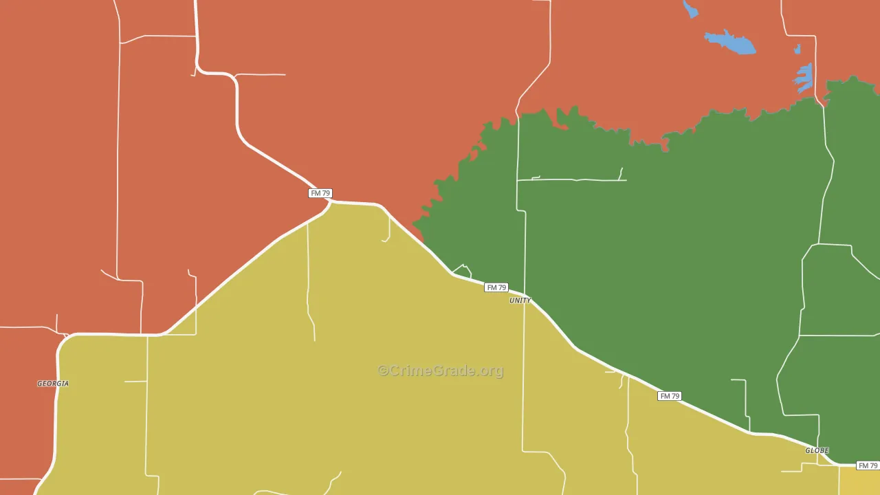 Unity, TX Map of Robbery Rates