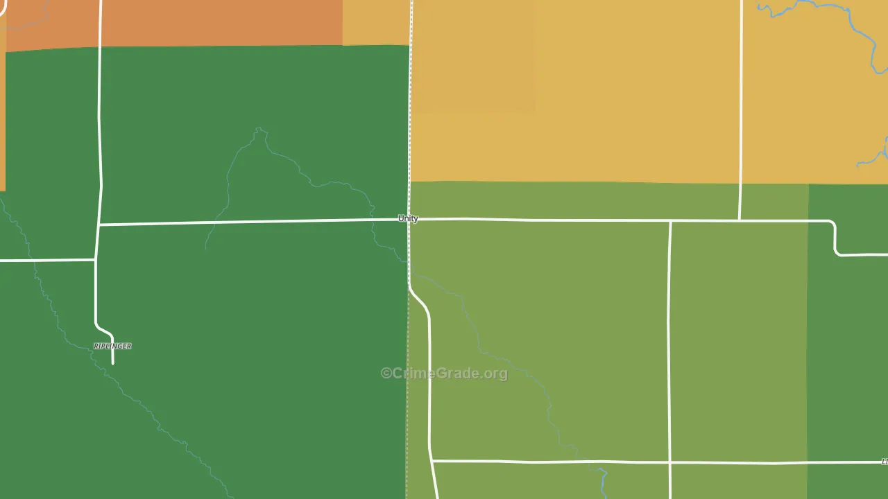 Unity, WI Map of Robbery Rates