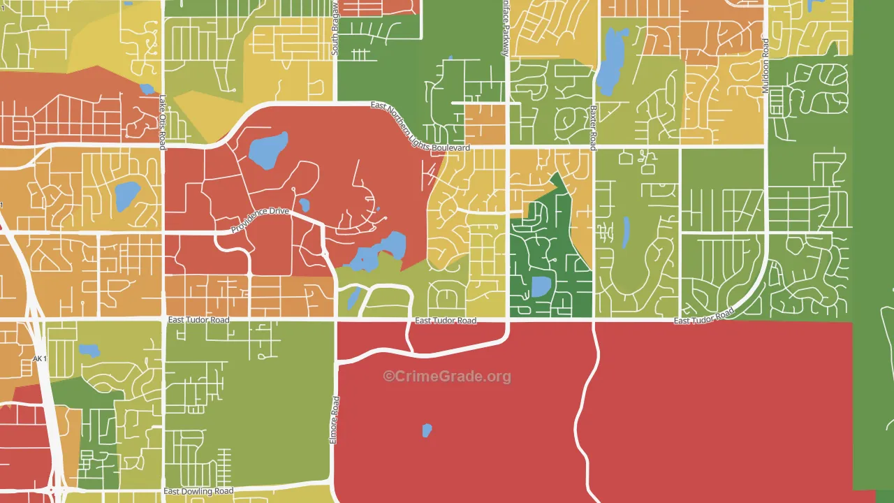 University Area, Anchorage, AK Map of Robbery Rates