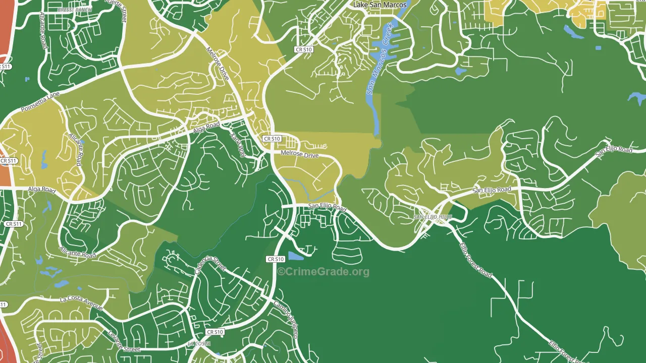 University Commons, San Marcos, CA Map of Robbery Rates