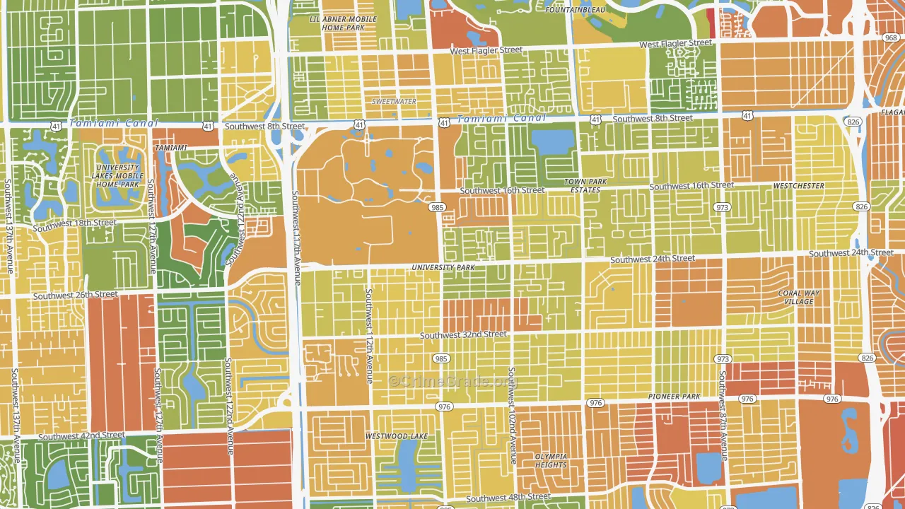 University Park, FL Map of Robbery Rates