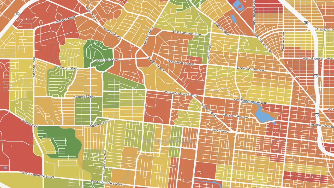 University Park-San Antonio, San Antonio, TX Map of Robbery Rates