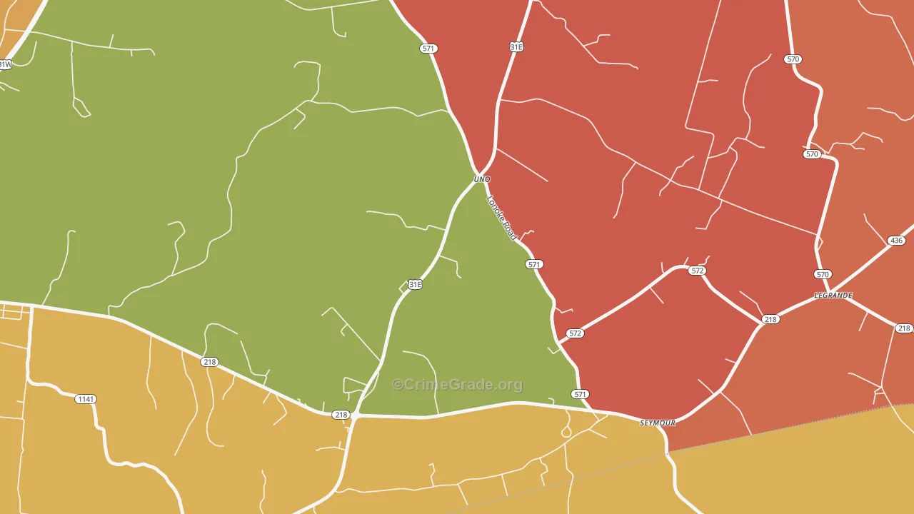 Uno, KY Map of Robbery Rates
